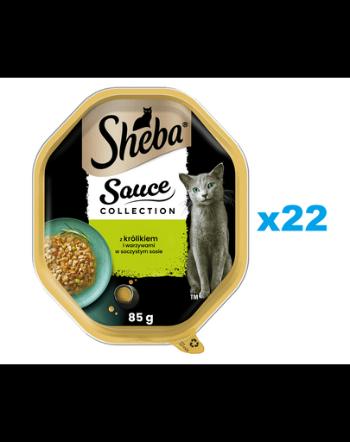 SHEBA Sauce Collection 22x85 g iepure si legume in sos pentru pisici adulte