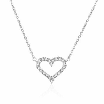 Agato Colier romantic din argint cu inimă AGT-N036W