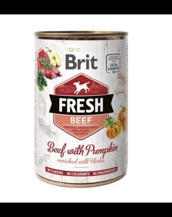 BRIT FRESH Beef with pumpkin 400 g vita si dovleac conserva hrana umeda caini