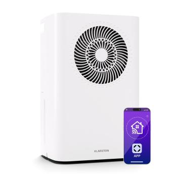 Klarstein CircleDry Smart 12 L dezumidificator, 12 L/zi, 260 W, 24m², WiFi, timer, filtru