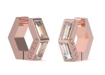 Guess Cercei la modă cu zirconiu transparent Huggie Me JUBE03133JWRGT/U