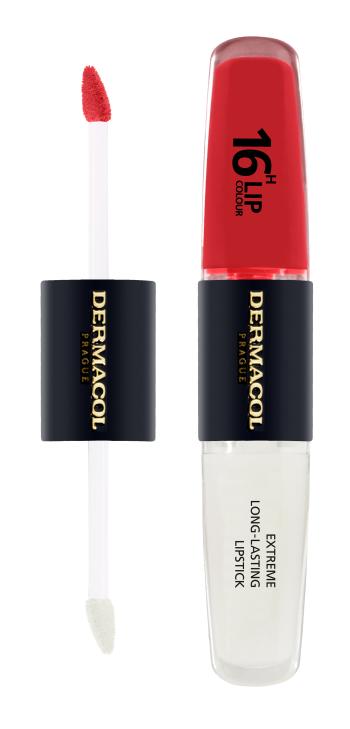 Dermacol Culoare pentru buze în două faze de lungă durată si luciu 16H Lip Colour (Extreme Long-Lasting Lipstick) 4 + 4 ml 34