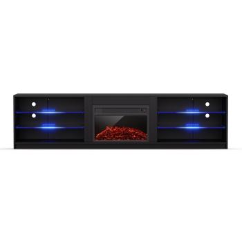 Blumfeldt Perth Medium Lowboard Dulap TV cu șemineu electric, 160 x 40 x 30 cm, LED