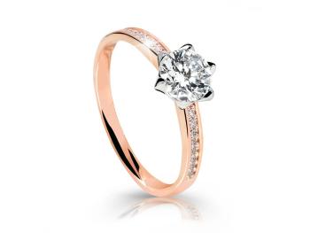 Cutie Jewellery Úchvatný trblietavý prsteň z ružového zlata Z6149-X-4 54 mm