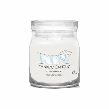 Lumânare parfumată Yankee Candle Signature în borcan, medie, Clean Cotton, 368 g