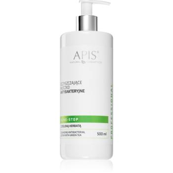 Apis Natural Cosmetics Acne-Stop Home TerApis tisztító és sminkeltávolító tej zöld teával 500 ml