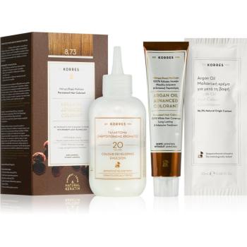 Korres Argan Oil Culoare permanenta pentru par cu ulei de argan culoare 8.73 Golden Caramel 50 ml