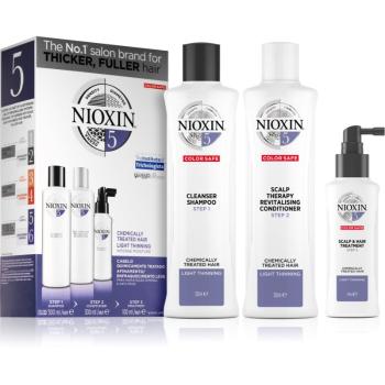 Nioxin System 5 Color Safe Chemically Treated Hair Light Thinning set pentru par moderat sau semnificativ e subtire, tratat sau netratat chimic unisex