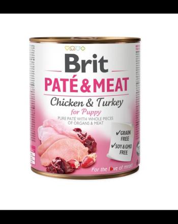 BRIT Pate&amp;Meat puppy 800 g Hrana umeda pentru catei, pateu cu pasare