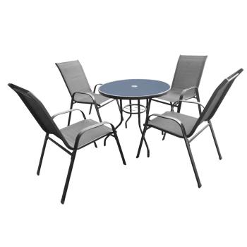 Set mobilier de grădină Pollo gri, 5 buc