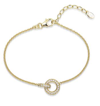 Silver Cat Brățară pentru femei placată cu aur cu pietre de zircon cubic SC542