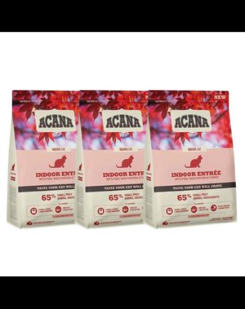 ACANA Indoor Entrée Cat 3x340 g pachet saci hrana pisici