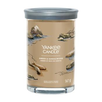 Yankee Candle Lumânare aromată Signature mare Amber & Sandalwood 567 g