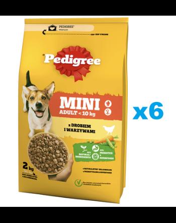 PEDIGREE Adult Mini 6x2 kg Hrana caine talie mica, cu pasare si legume