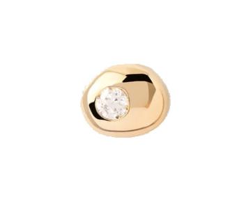 PDPAOLA Cercel mic single placat cu aur cu zircon Sand Essentials PG01-241-U
