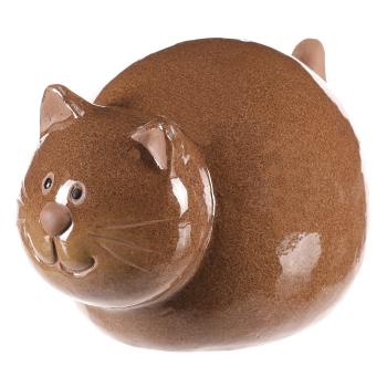 Keramická dekorácia Mačka, 18 x 13 x 12 cm, hnedá, 18 cm