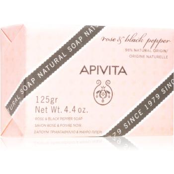 Apivita Natural Soap Rose & Black Pepper săpun solid pentru curățare 125 g