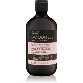 Baylis & Harding Goodness Rose & Geranium spuma de baie cu arome florale 500 ml