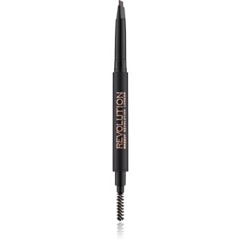 Makeup Revolution Duo Brow Definer creion sprâncene precise culoare Dark Brown 0.15 g