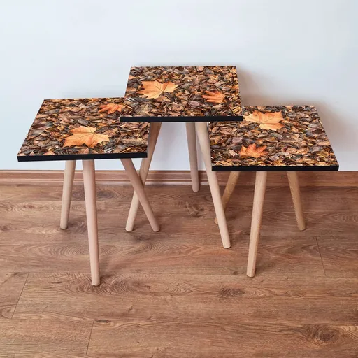 Set masute 3 piese, Hanah Home, 3Shp22, Camel/Maro