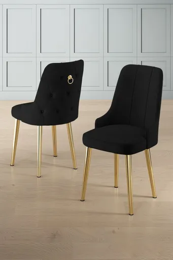 Set scaune 2 piese, Hanah Home, Newa, Negru