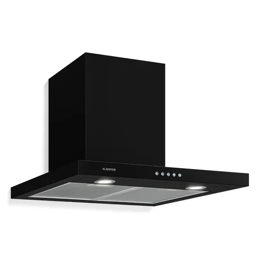 Klarstein Limelight, hotă, 60 cm, hota de perete, 600 m³ / h, neagră