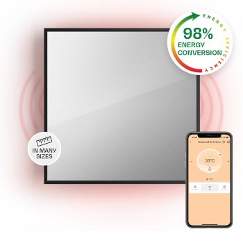 Klarstein La Palma 500 smart, încălzitor, 2 în 1, infraroșu, 60 x 60 cm, 500W, partea frontală cu oglindă