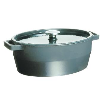 Caserolă din fontă Pyrex cu capac 6 l, 33 x 25 cm,gri, gri, 6 l
