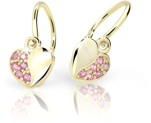 Cutie Jewellery Cercei pentru copii din aur galben C2160-10-X-1 roz
