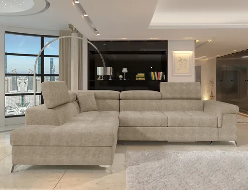 Coltar extensibil stanga 4 locuri ELTAP, LT-18AMO, Eridano, 275x202x88 cm, lemn/poliester, bej