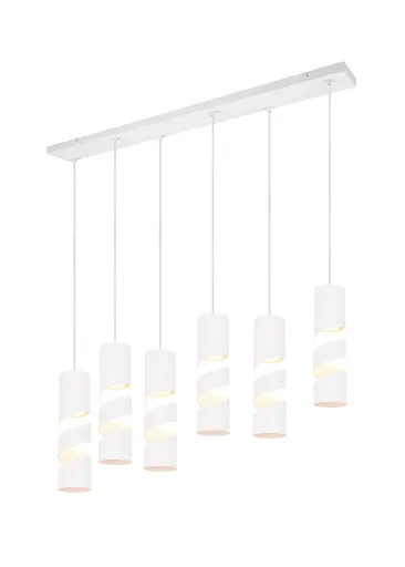 Lustra Stream, TRIO, 100x9x150 cm, 10W, 6x GU10, metal, alb mat