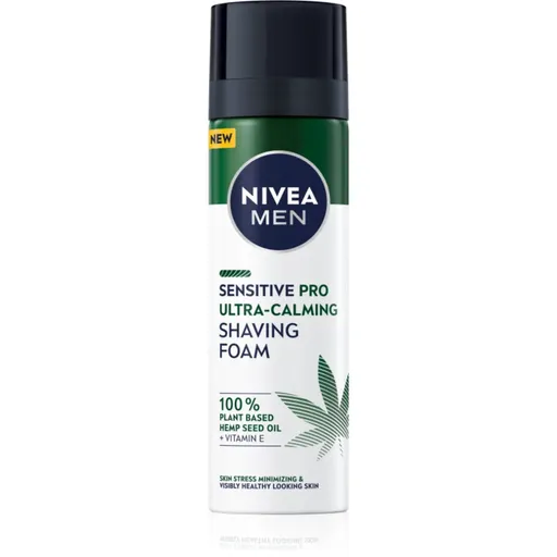 NIVEA MEN Sensitive Hemp spumă pentru bărbierit cu ulei de canepa 200 ml
