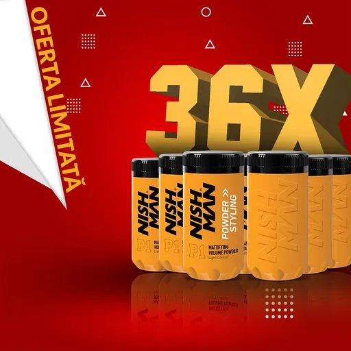 Pachet Promo NISH MAN-Pudra pentru Volum 36 buc