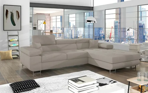 Coltar extensibil dreapta 4 locuri ELTAP, Armd-369, Armando, 289x203x85 cm, lemn/poliester, bej