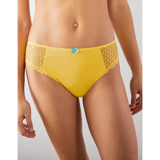 Set de 4 chiloți midi monocromi Tropea de la Confidence Lingerie din bumbac elastic și dantelă