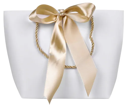 Troli Geantă cadou cu panglică aurie S