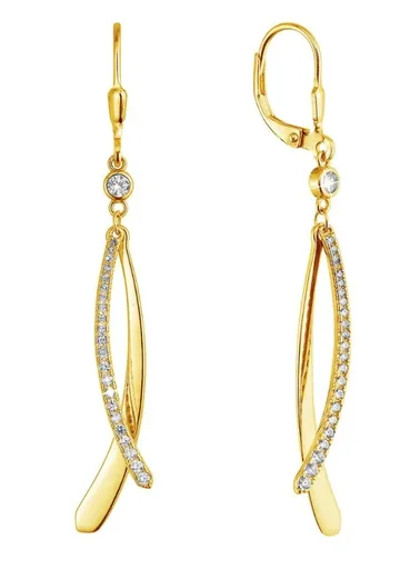 Evolution Group - Pavona Cercei lungi placați cu aur, cu zirconii 11540.1/AU