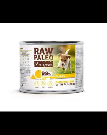 Hrana umeda pentru catei RAW PALEO Turkey&amp;Cod Puppy 200g curcan si cod