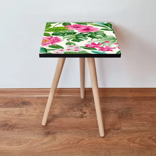 Masuta, Hanah Home, Shp97, 35x42x35 cm, Roz/Verde/Alb