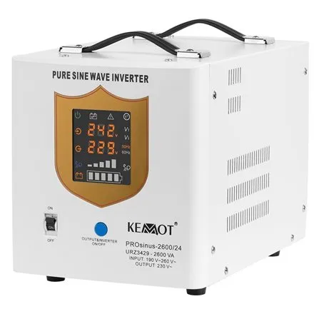 UPS centrale termice 2600VA/1800W KEMOT URZ3429, borne externe, 24v, necesita 2 acumulatori 12v inseriati, unda sinusoida pura