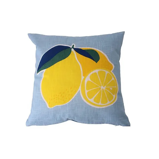 Pernă pătrată cu imprimeu de lămâie