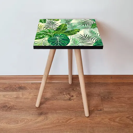 Masuta, Hanah Home, Shp98, 35x42x35 cm, Verde / Crem / Negru