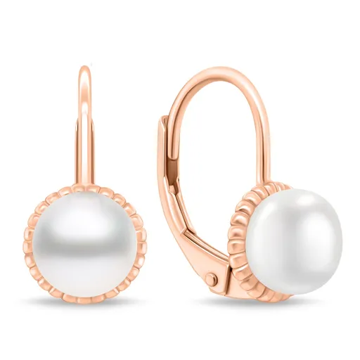 Brilio Silver Cercei placați cu aur roz cu perle de râu EA1140R