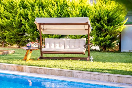 Balansoar de gradina 3 locuri, Hanah Home, Viva 2400, 237x100x175 cm, Bej