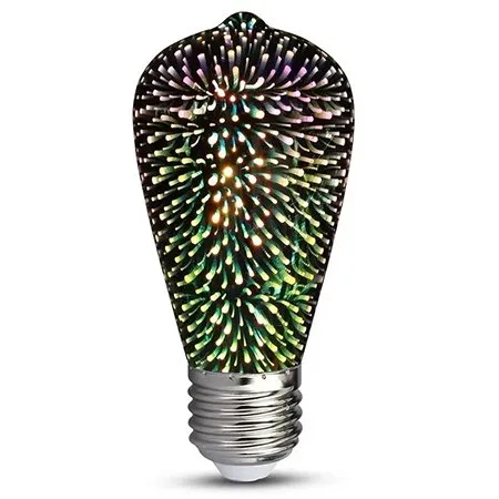 Bec LED ST64 E27 3W cu filament 3000K alb cald model 3D V-TAC SKU-212705