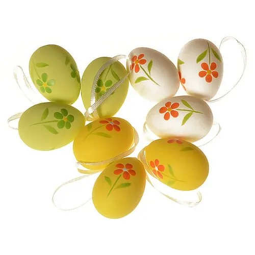Set de ouă suspendate pentru exterior, înălțime 5cm, 9 bucăți în pachet, culori asortate