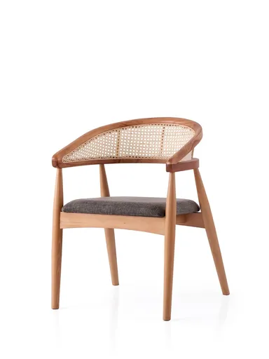 Scaun, Hanah Home, Atlas, 53x75x53 cm, Stejar / Maro deschis