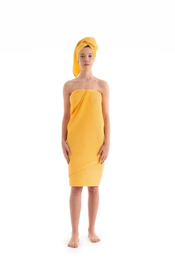 Set prosoape, L'essentiel Maison, Waffle, Galben