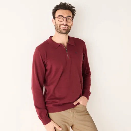 Pulover cu fermoar și broderie