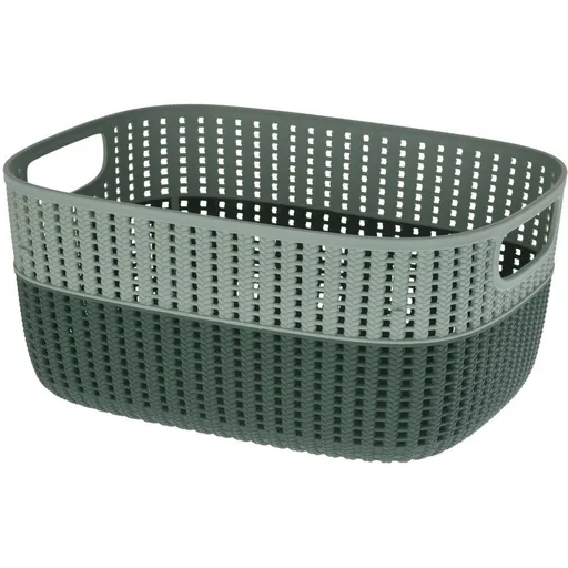 Coș de plastic Duo, verde, 38 x 28,5 x 17,1 cm, verde